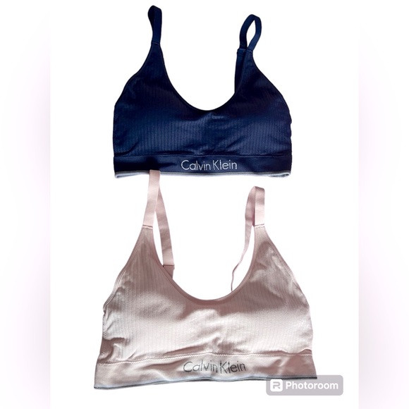 2 Calvin Klein Sports Bras, Size Large - Picture 1 of 6